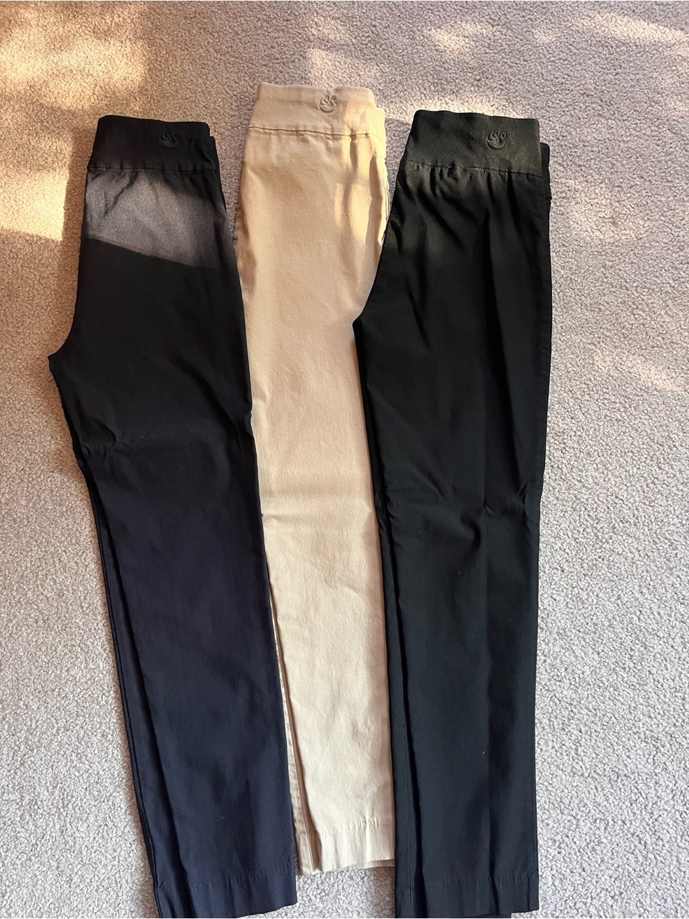 Gloria Vanderbilt Women's Chino Pants Trio in Black, Navy and Khaki
